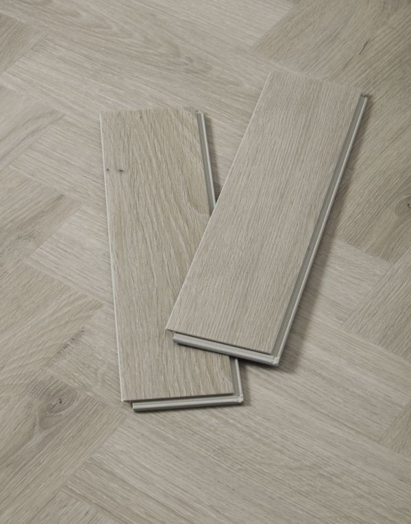 evocore classic herringbone oxford light grey oak
