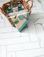 signature herringbone glacial marble