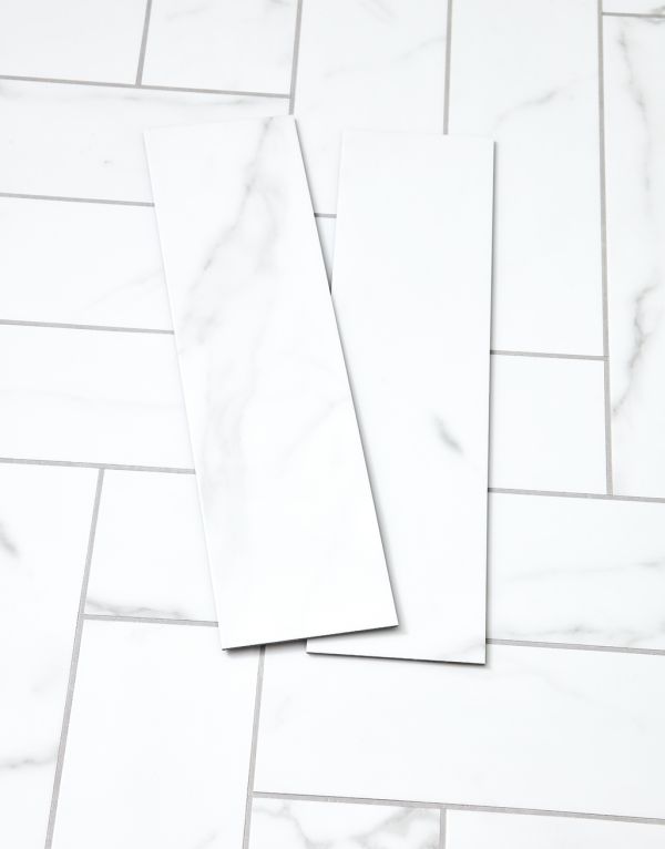 signature herringbone glacial marble
