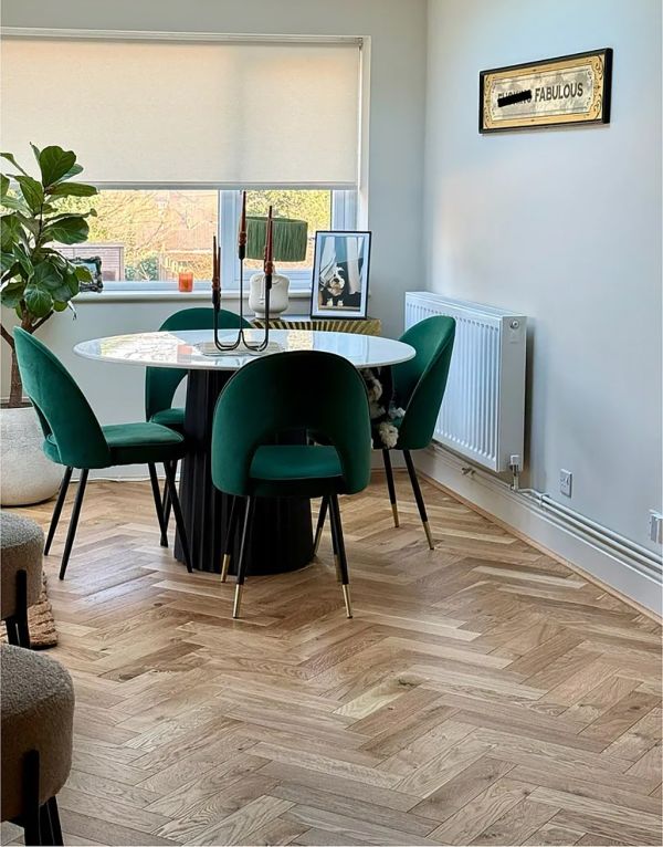 natural country herringbone oak brushed lacquered engineered wood flooring