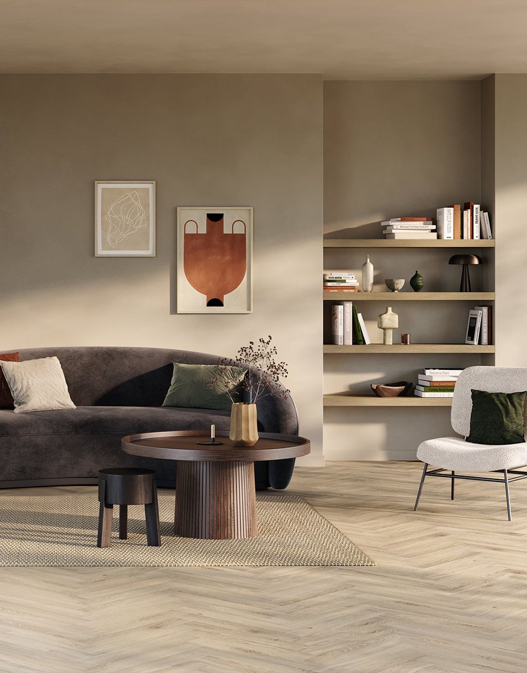 Prime Herringbone - Latte Oak Laminate Flooring