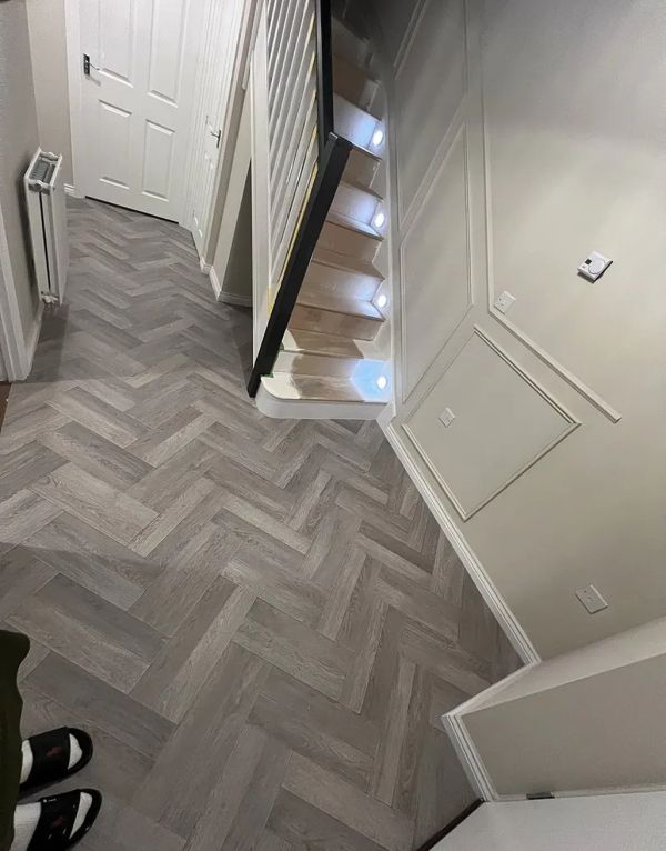 moderna dove oak herringbone