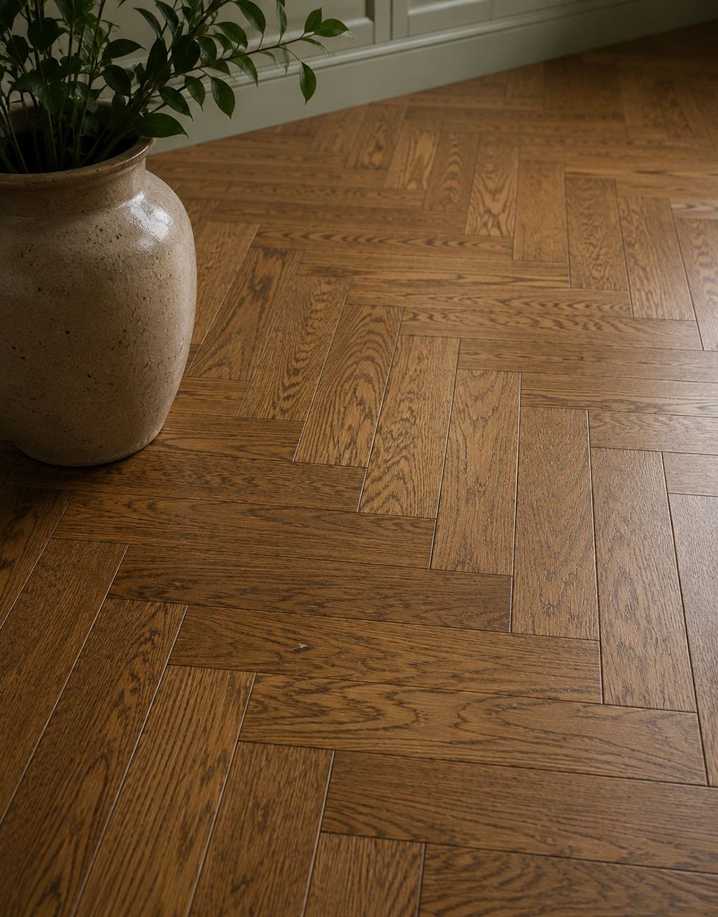 Richmond Herringbone Sunrise Oak Brushed & Lacquered Engineered Wood Flooring