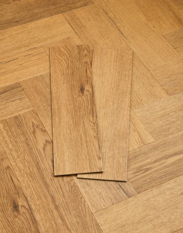signature herringbone natural honey oak