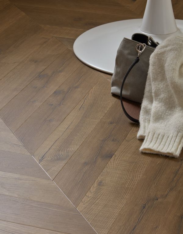signature chevron rich toffee oak