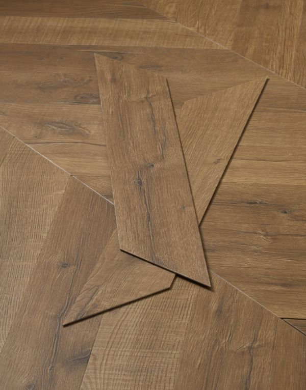 signature chevron rich toffee oak