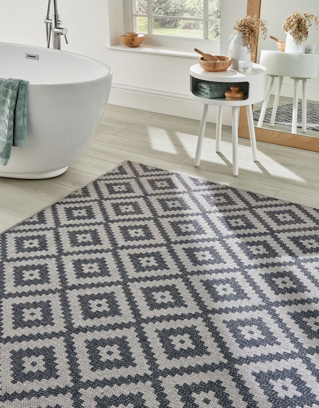 Slate Grey Aztec Rug
