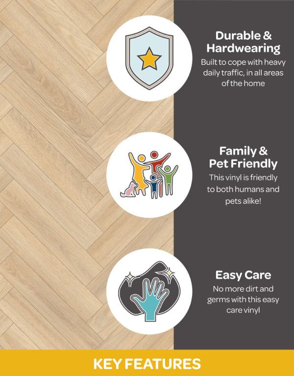 victoria natural oak herringbone