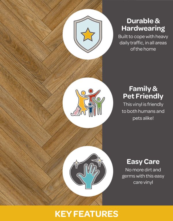 victoria toffee oak herringbone
