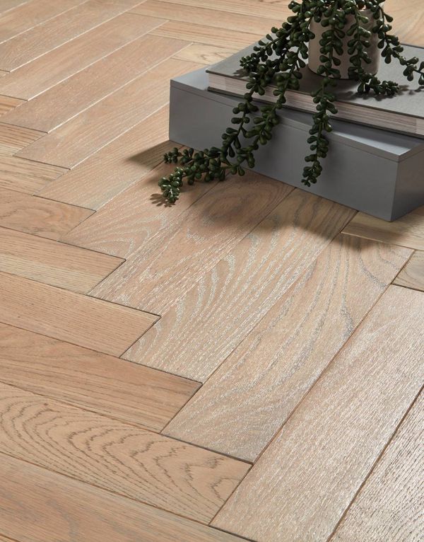 park avenue herringbone silk grey oak solid wood flooring