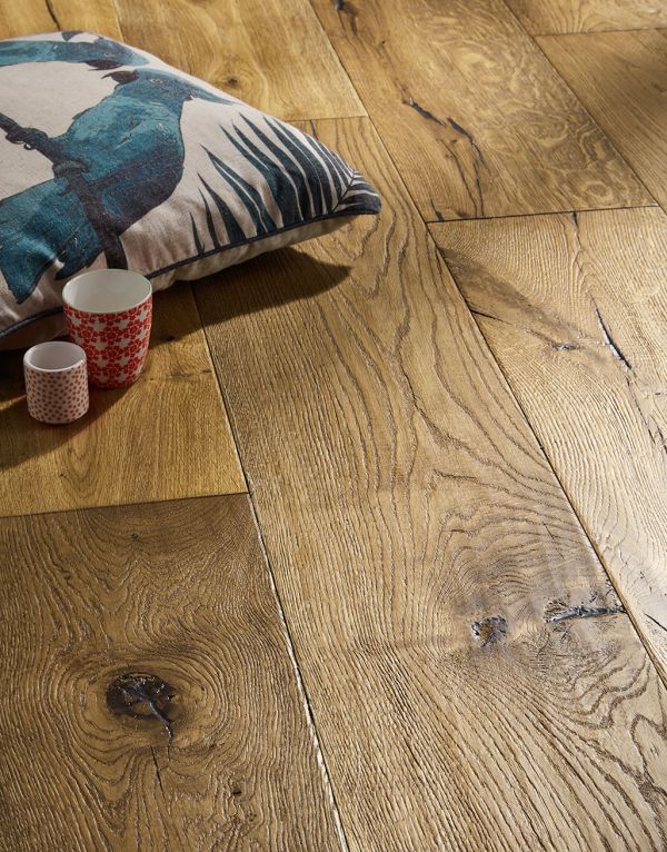 kingswood oak distressed brushed lacquered engineered wood flooring