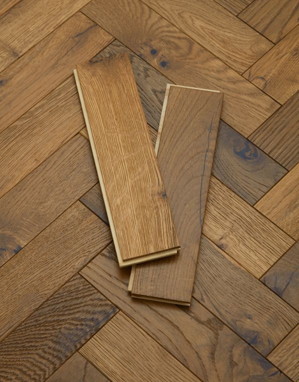 artisan herringbone crafted golden oak brushed lacquered engineered wood flooring