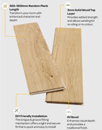 natural rustic oak smooth lacquered engineered wood