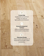 natural rustic oak smooth lacquered engineered wood