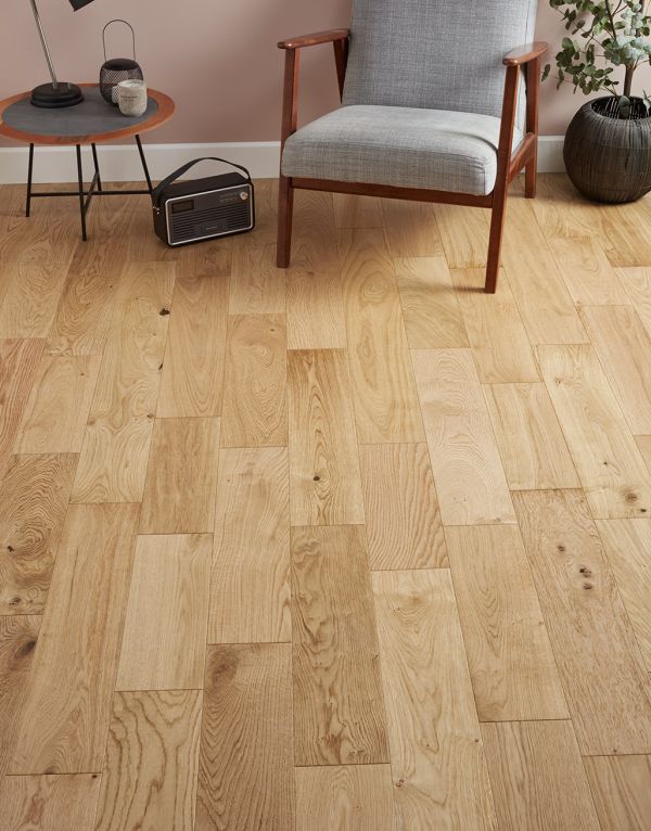 natural rustic oak smooth lacquered engineered wood