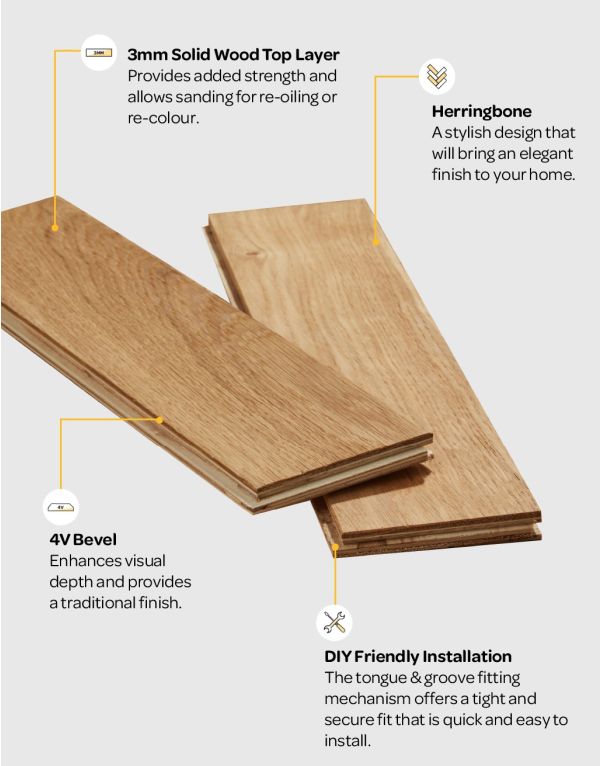 oxford herringbone natural oak engineered wood flooring