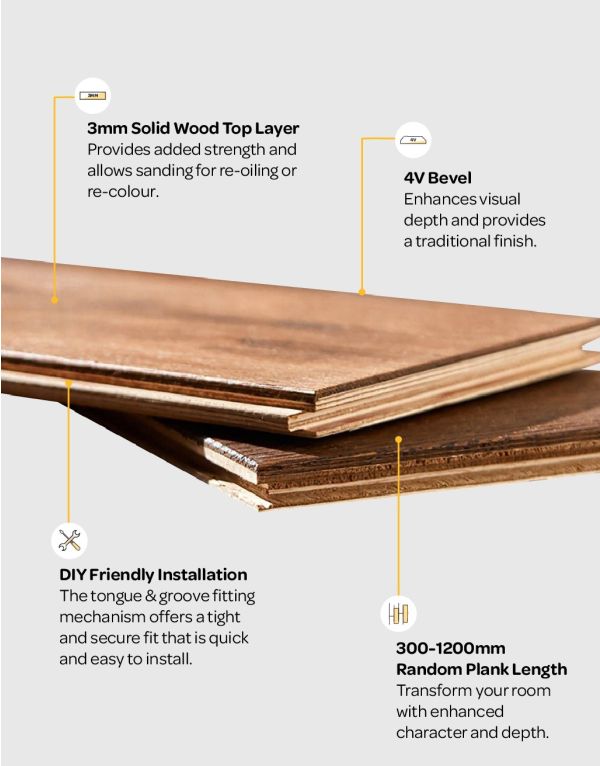 loft vintage oak brushed lacquered engineered wood flooring
