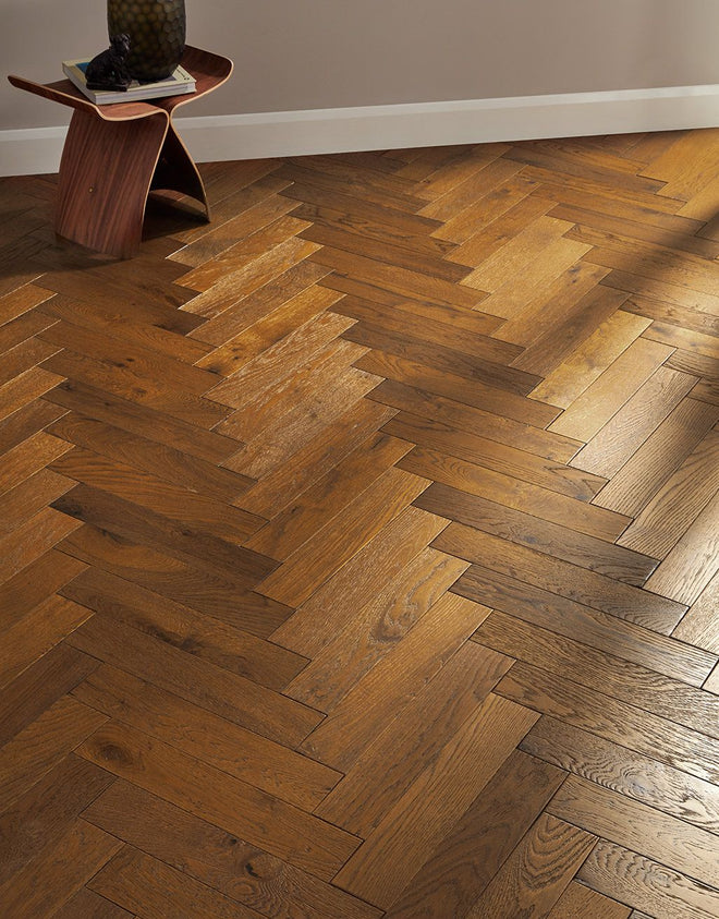 Oxford Herringbone Honeycomb Oak Brushed & Oiled Engineered Wood Flooring