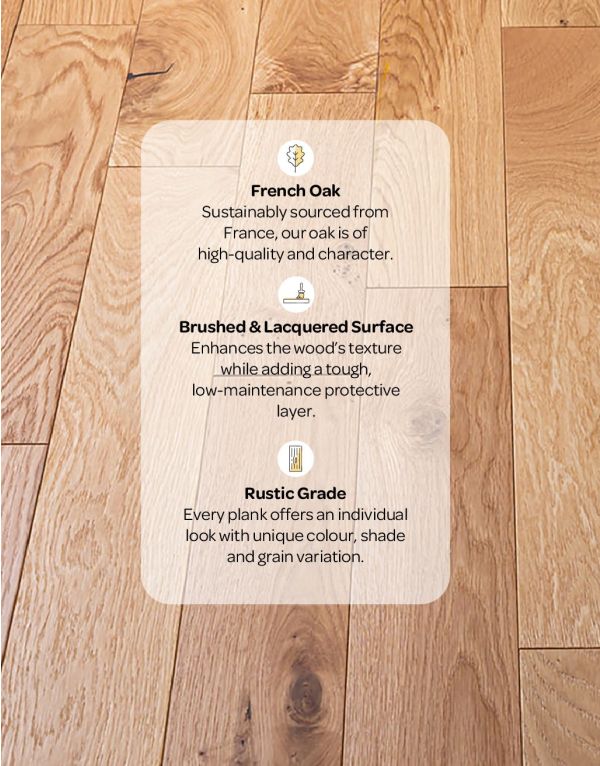 natural country oak brushed lacquered engineered wood flooring