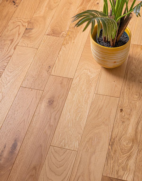 natural country oak brushed lacquered engineered wood flooring