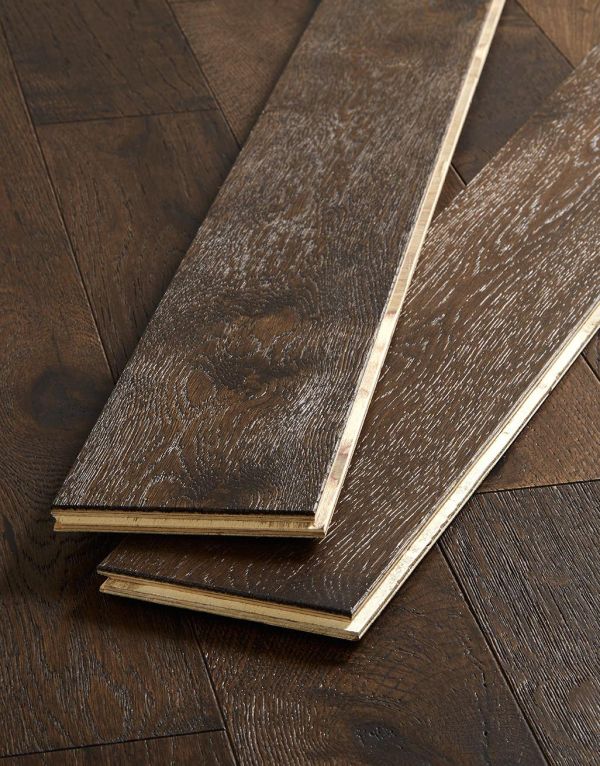 studio coffee oak brushed lacquered engineered wood flooring