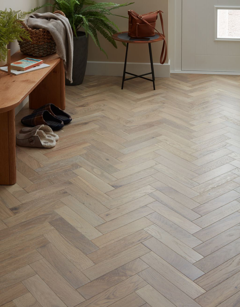 Artisan Herringbone Scandi Oak Brushed & Lacquered Engineered Wood Flooring