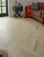 Ashbury Herringbone Frosted Oak Brushed & Lacquered Engineered Wood Flooring