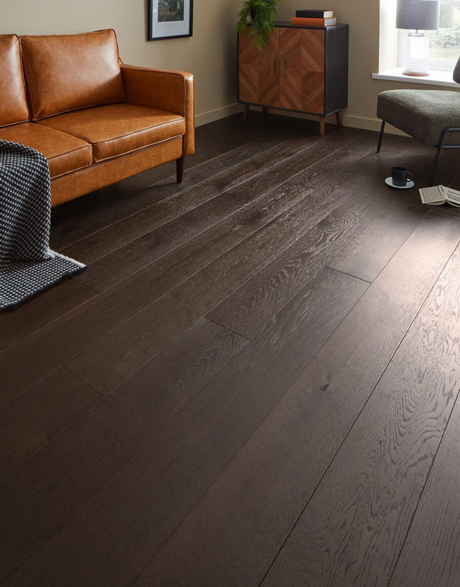 Brooklyn Coffee Oak Brushed & Lacquered Engineered Wood Flooring