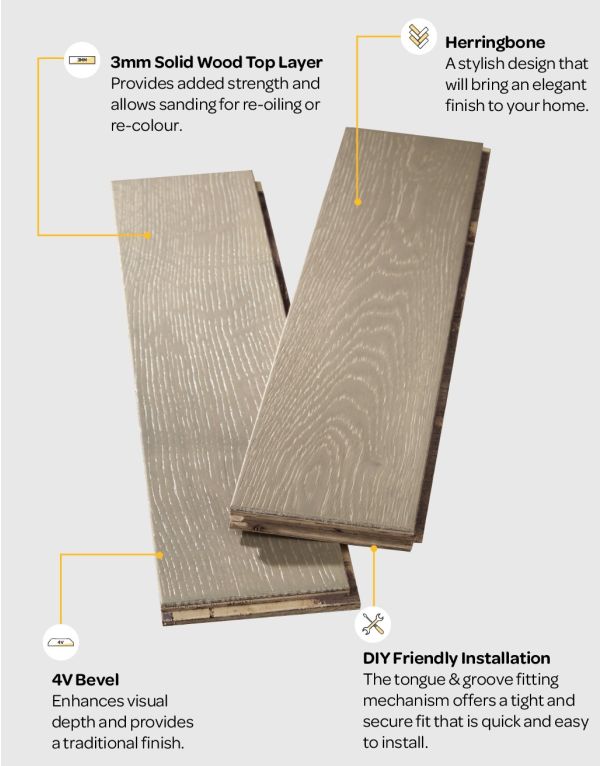 oxford herringbone pearl grey oak engineered wood flooring