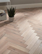 Park Avenue Herringbone Frosted Oak Solid Wood Flooring