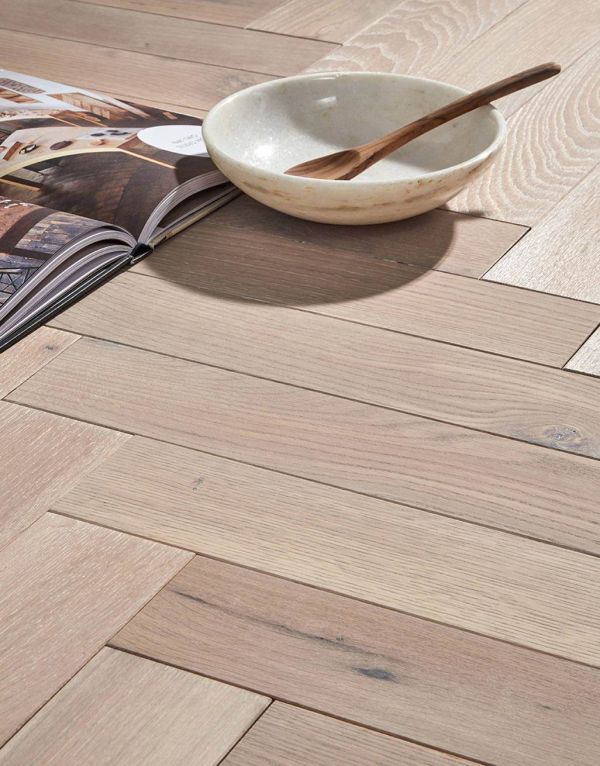 park avenue herringbone frosted oak solid wood flooring