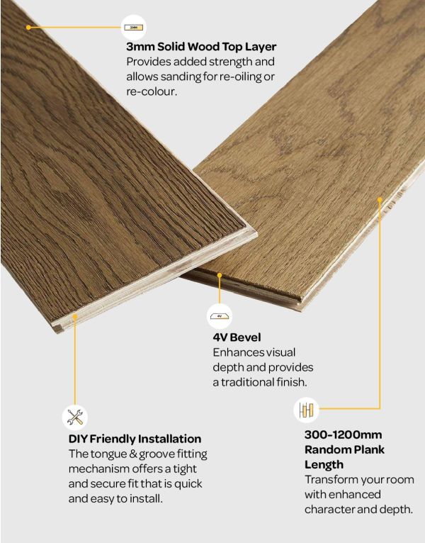 loft deep golden oak brushed oiled engineered wood flooring